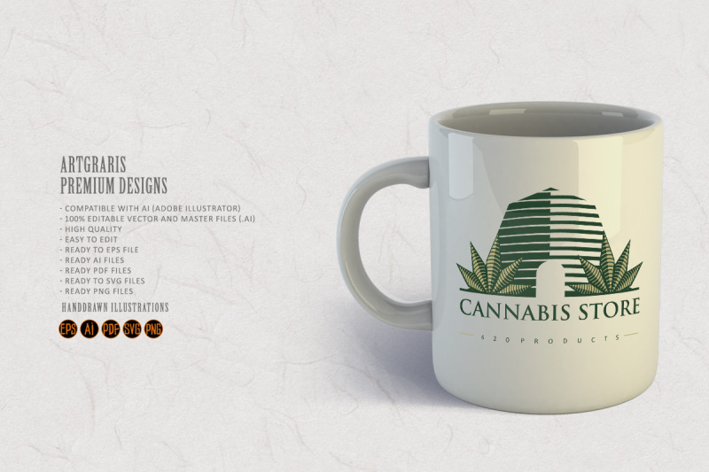 cannabis-weed-store-productions-modern-logo