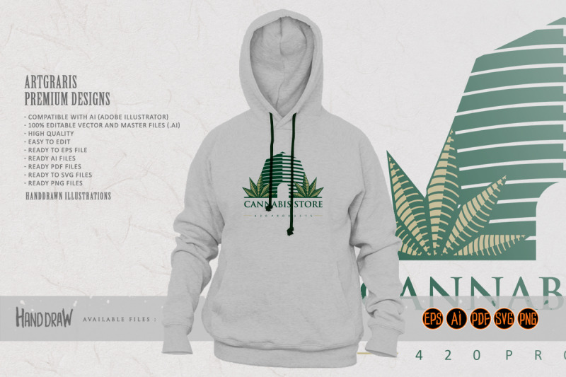 cannabis-weed-store-productions-modern-logo