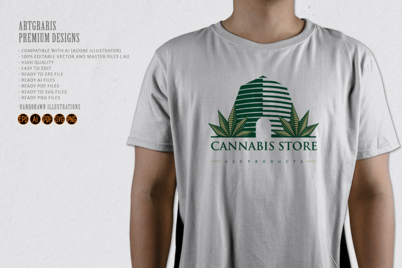 cannabis-weed-store-productions-modern-logo