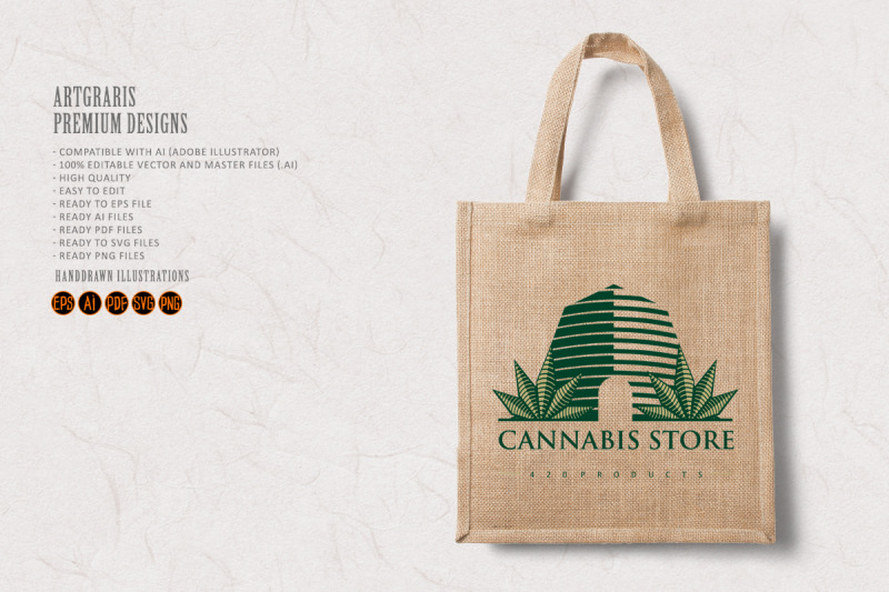 cannabis-weed-store-productions-modern-logo