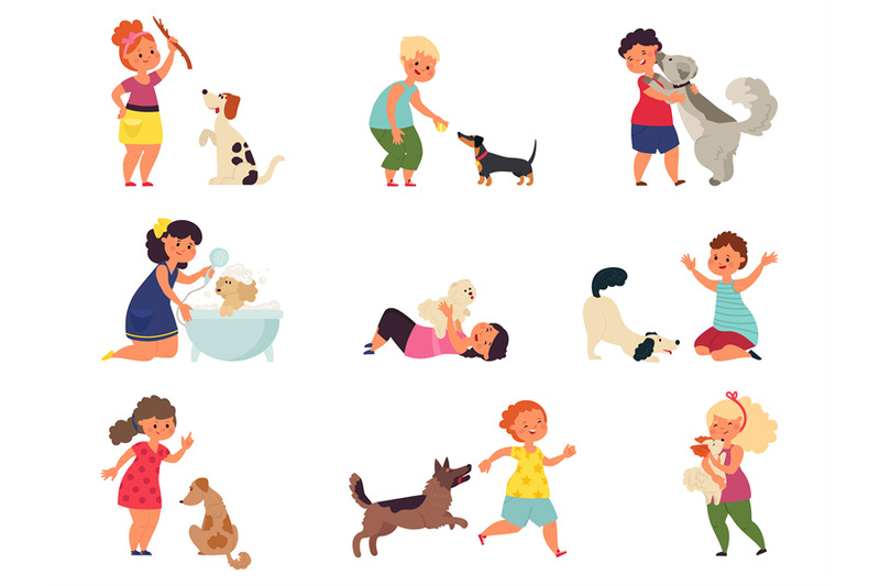 kids-with-dogs-pet-playing-girl-boy-petting-dog-children-play-puppy