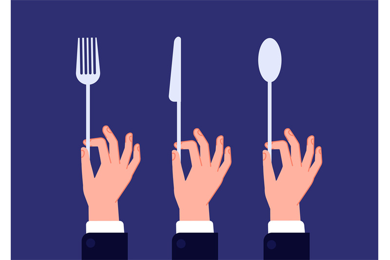 hands-with-cutlery-hand-hold-spoon-fork-knife-waiter-hands-holding