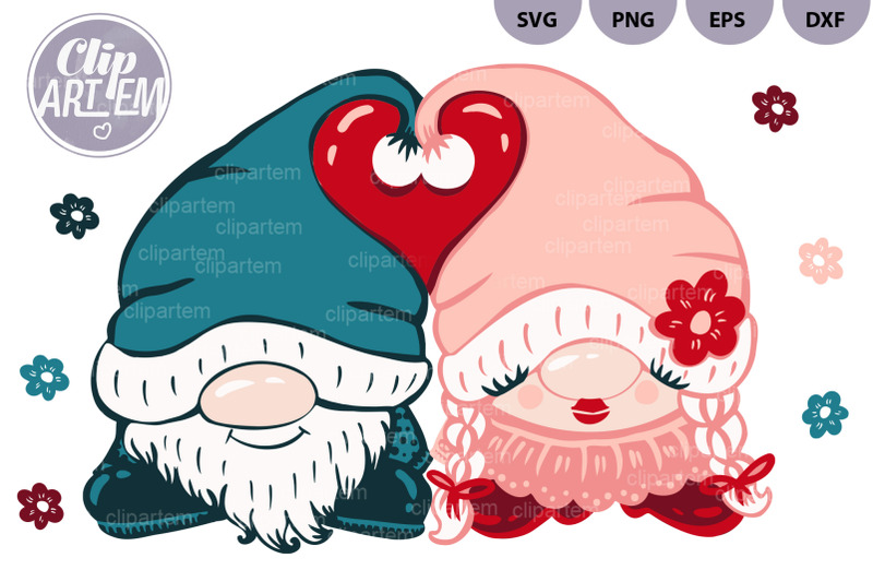 love-gnomes-valentine-retro-funny-in-love-gnomes-vector-image