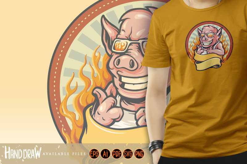 pig-barbecue-bbq-mascot-logo-ribbon-fire-vintage