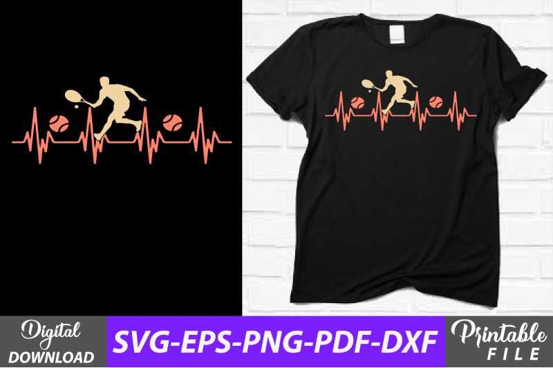 tennis-bat-with-heartbeat-vector-design