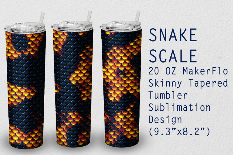 tumbler-tapered-20-oz-sublimation-snake-scale-wrap-design