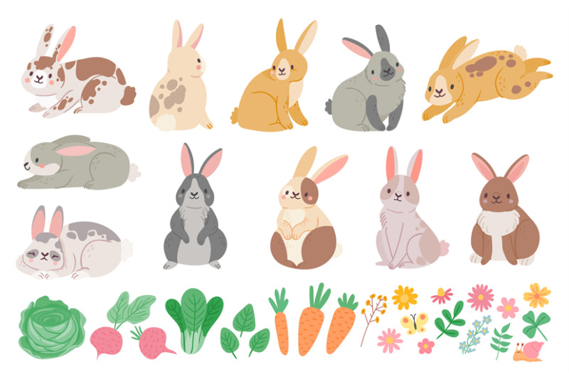 cartoon-cute-spring-rabbits-hares-flowers-and-vegetables-bunny-char