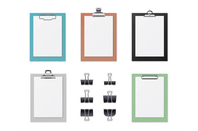 realistic-board-tablets-with-blank-white-papers-and-clips-clipboards