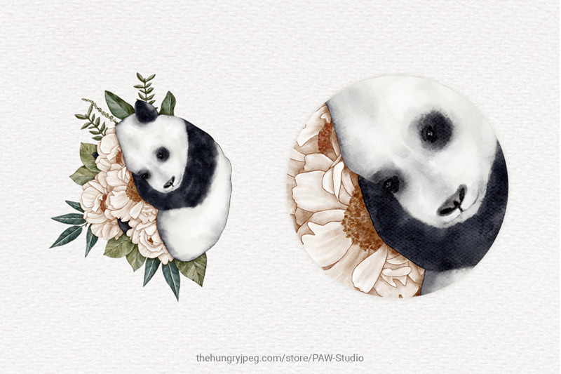 floral-panda-sublimation-watercolor-clipart