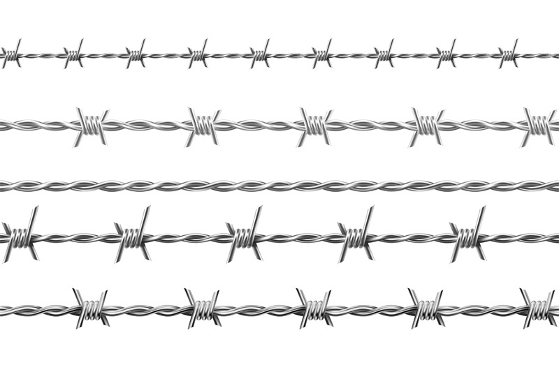 realistic-metal-barbed-wire-seamless-borders-with-spikes-jail-or-arm