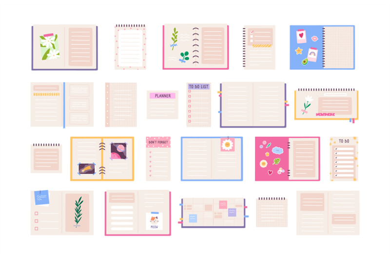 cute-planner-diary-journal-paper-notebook-and-to-do-list-decorated