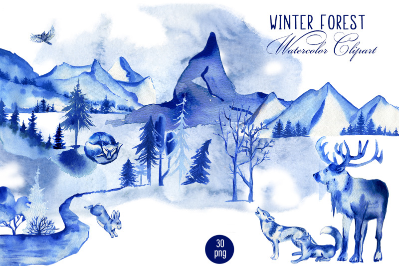 winter-mountain-landscape-watercolor-clipart