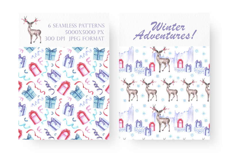 penguin-digital-paper-seamless-pattern-christmas-new-year-winter