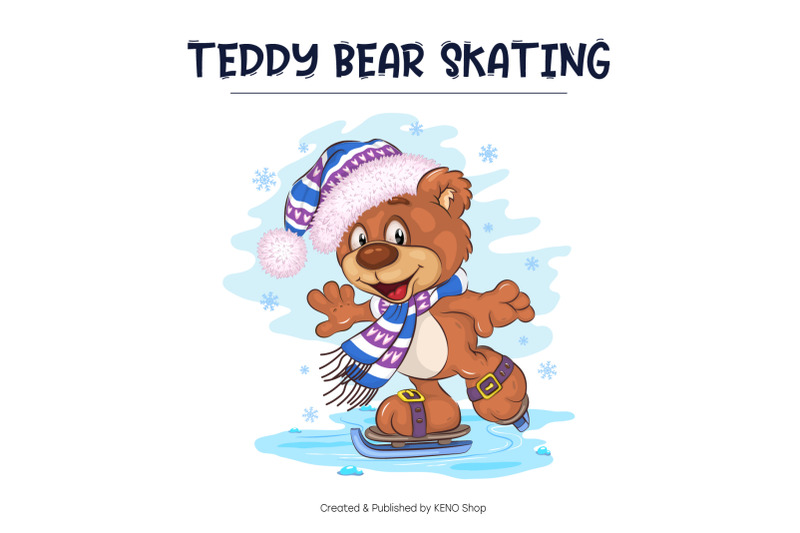 cartoon-teddy-bear-skating