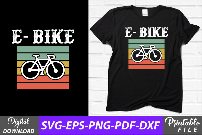 e-bike-vintage-bicycling-t-shirt-design