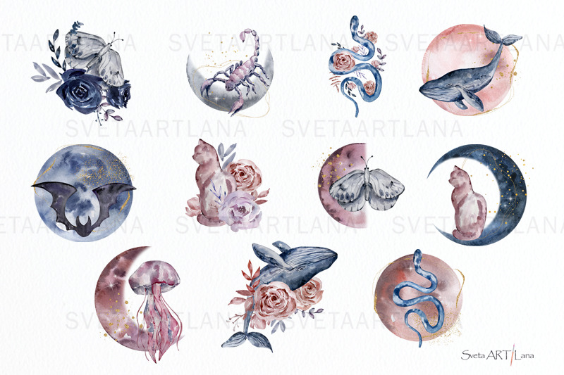 watercolor-moon-animals-composition-clipart