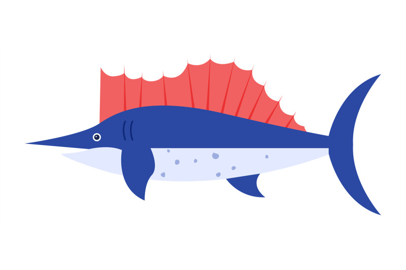 cute-fish-with-colored-flipper-cartoon-design-style