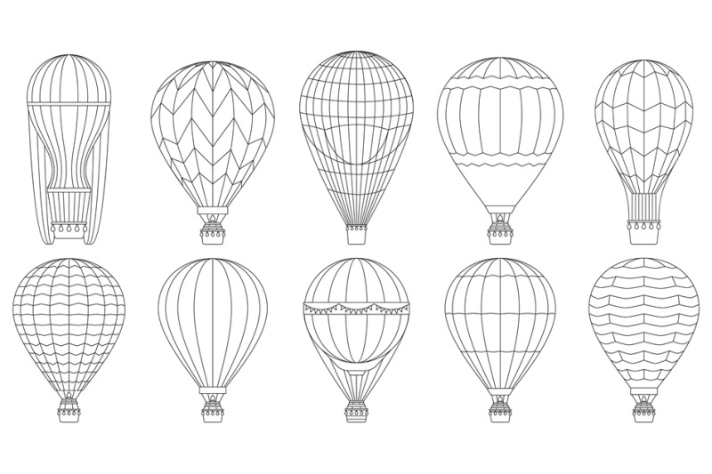 hot-air-balloons-colouring-page-flying-linear-air-balloons-retro-air