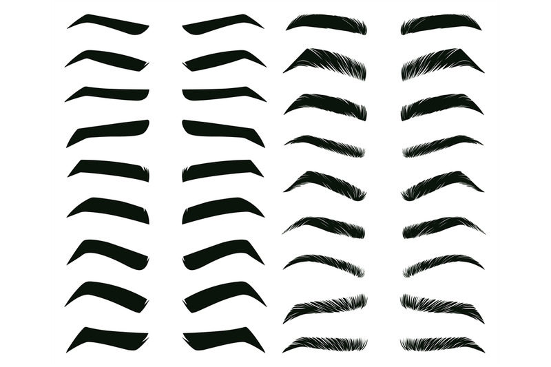 cartoon-eyebrows-shapes-thin-thick-and-curved-eyebrows-classic-eyeb