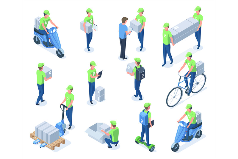 isometric-courier-characters-logistic-delivery-service-workers-cour