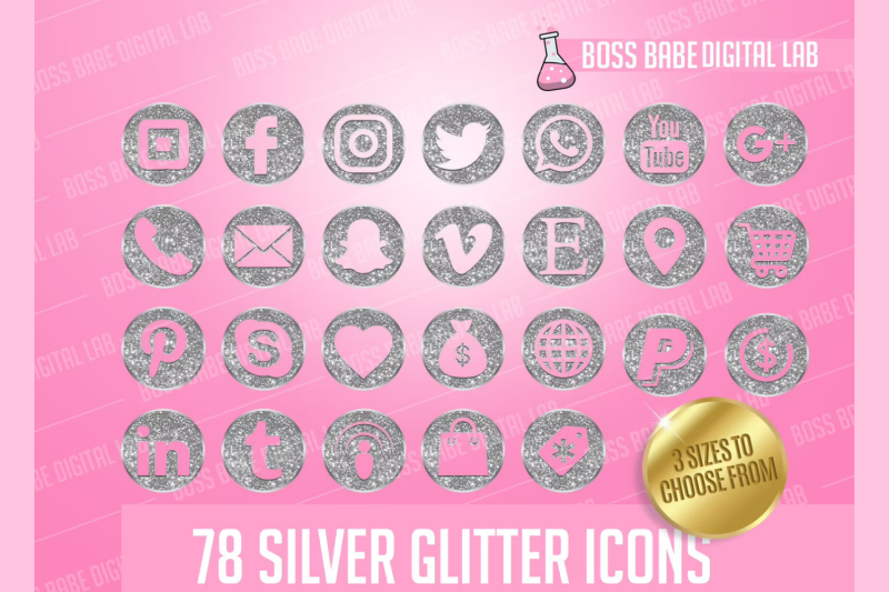 silver-glitter-icon-kit