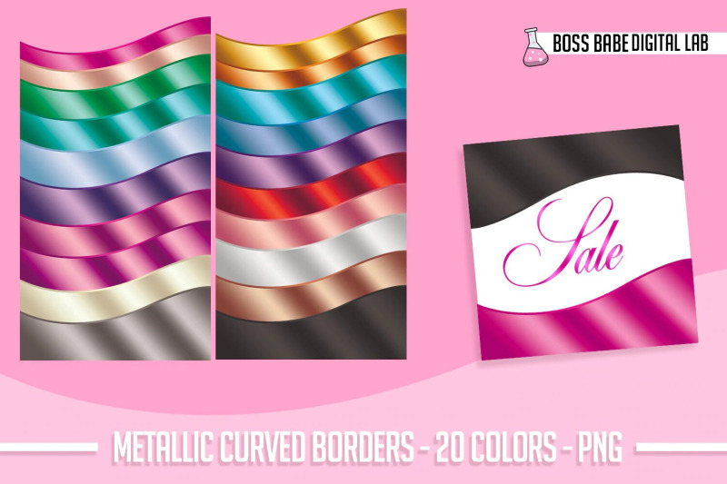 metallic-curved-border-clipart