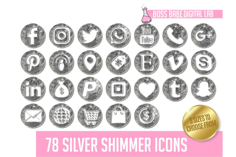 silver-shimmer-icon-kit