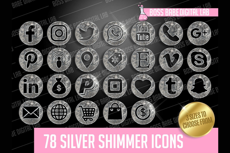 silver-shimmer-icon-kit