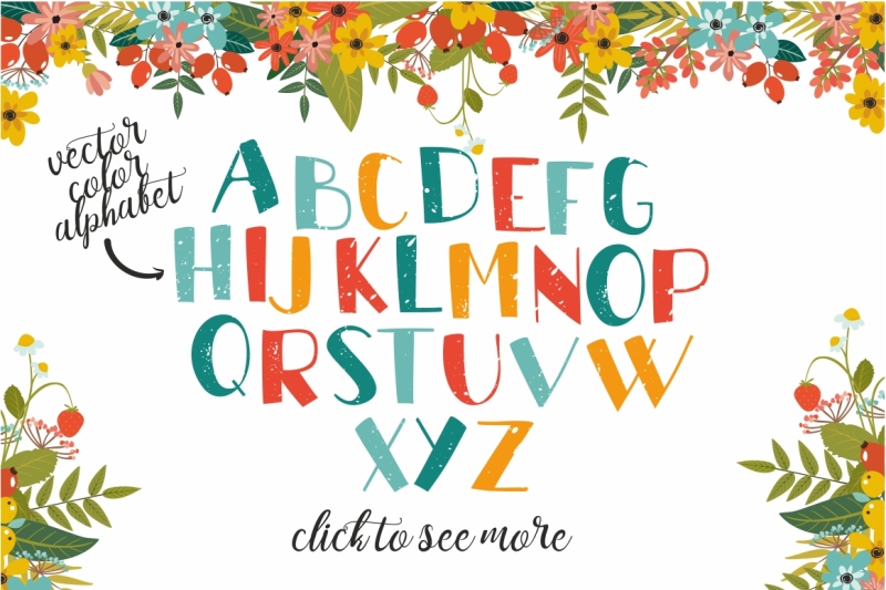 vectot-alphabet-and-floral-elements