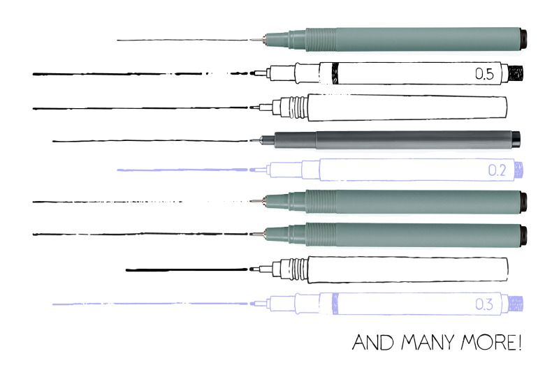 AI technical pen brushes By Side Project