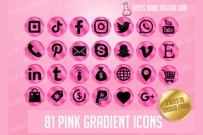 hot-pink-and-black-website-icon-kit
