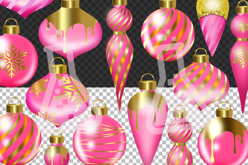 glam-pink-and-gold-christmas-ornament-clipart-christmas-clipart