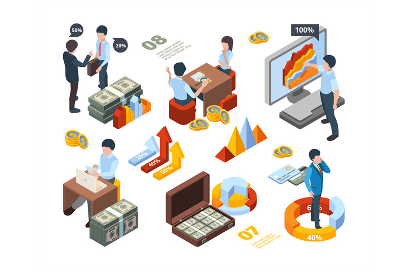 financial-concept-isometric-businessman-money-holding-consulting-grap