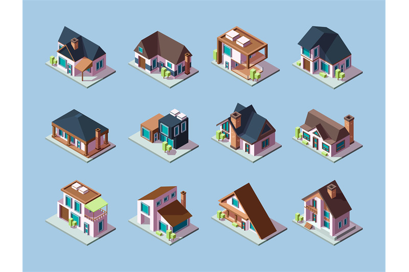 cottages-isometric-luxury-houses-small-villages-residential-towns-fac