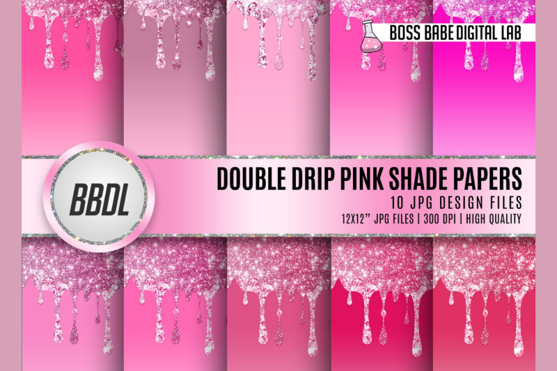 double-drip-pink-shade-digital-papers