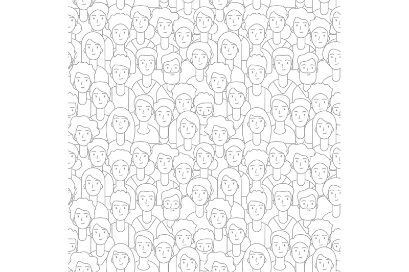 crowd-pattern-people-faces-seamless-texture-line-diverse-man-woman-s