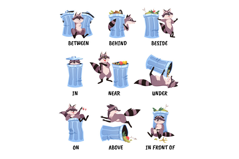 english-prepositions-funny-raccoon-and-garbage-can-language-vocabula