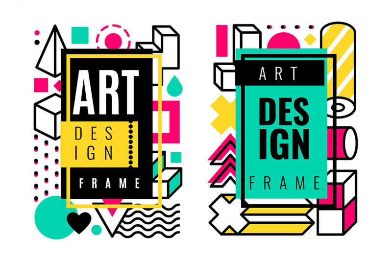 frame-memphis-halftone-gradient-geometric-elements-bright-colors-gra