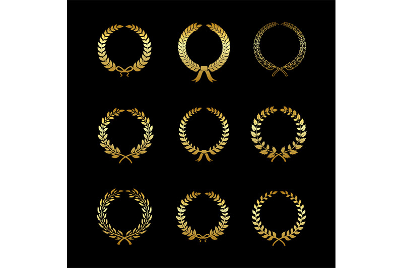 laurels-gold-wreaths-golden-branches-with-leaf-silhouette-in-circle-f