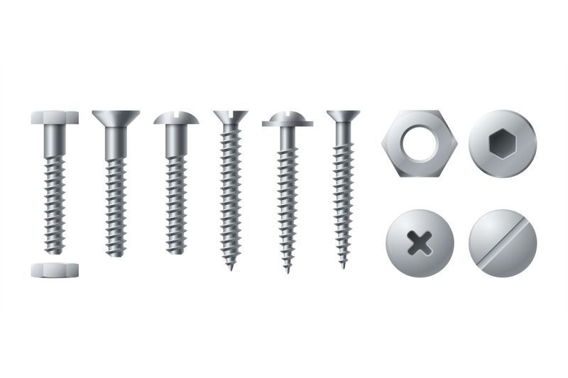 screws-metal-bolt-screw-nut-rivet-realistic-self-tapping-bolts-isola