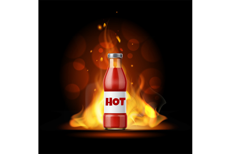 burning-hot-sauce-realistic-spicy-ketchup-banner-flaming-condiment-b