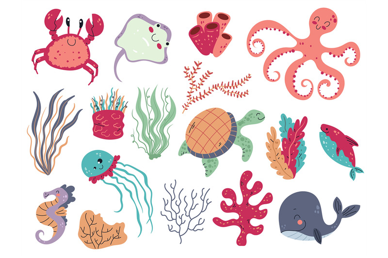 coral-and-seaweed-underwater-flora-and-fauna-cute-sea-animals-ocean