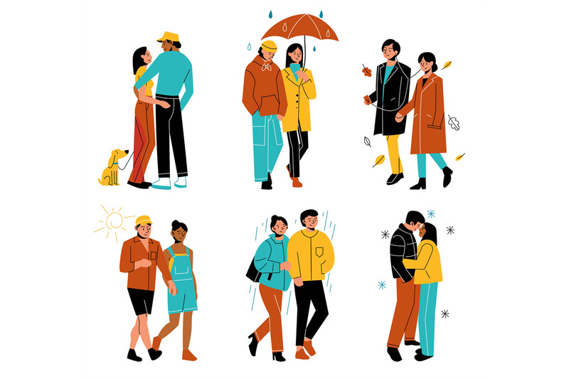 different-weather-walking-happy-couple-walks-in-clothes-for-different