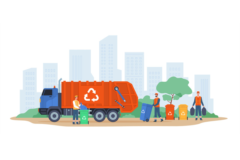 garbage-transportation-waste-tanks-shipment-in-trash-truck-scavenger