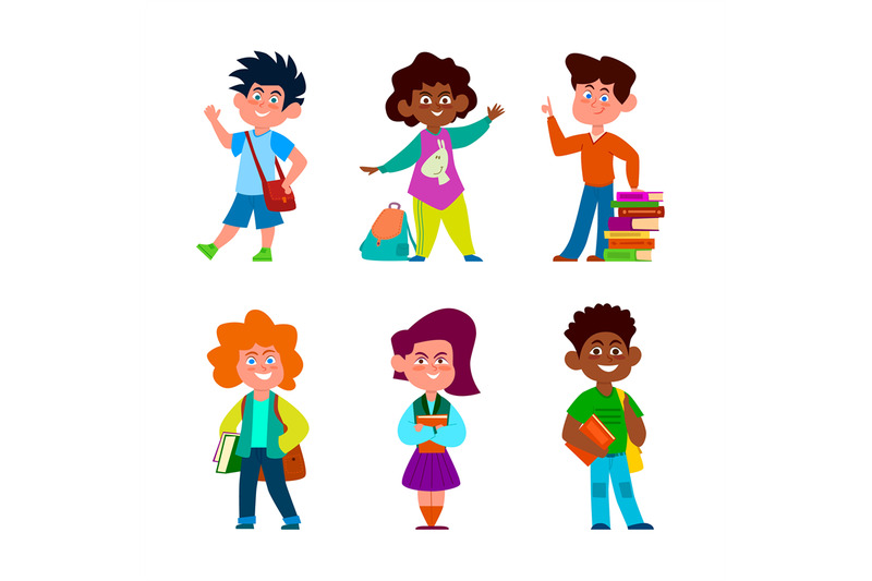 multiethnic-school-children-boys-and-girls-in-casual-clothes-with-bac