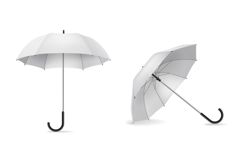 umbrella-realistic-white-open-parasols-rain-protect-accessory-side