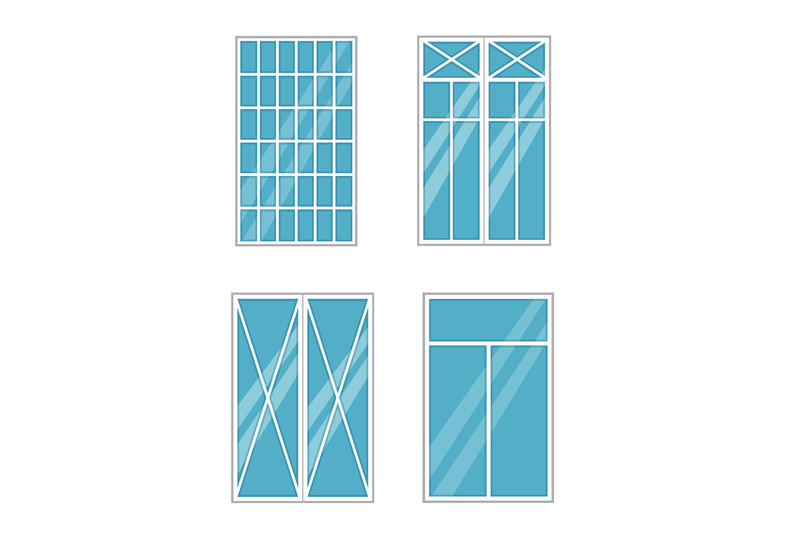 window-exterior-various-glass-frame-types-residential-building-facad