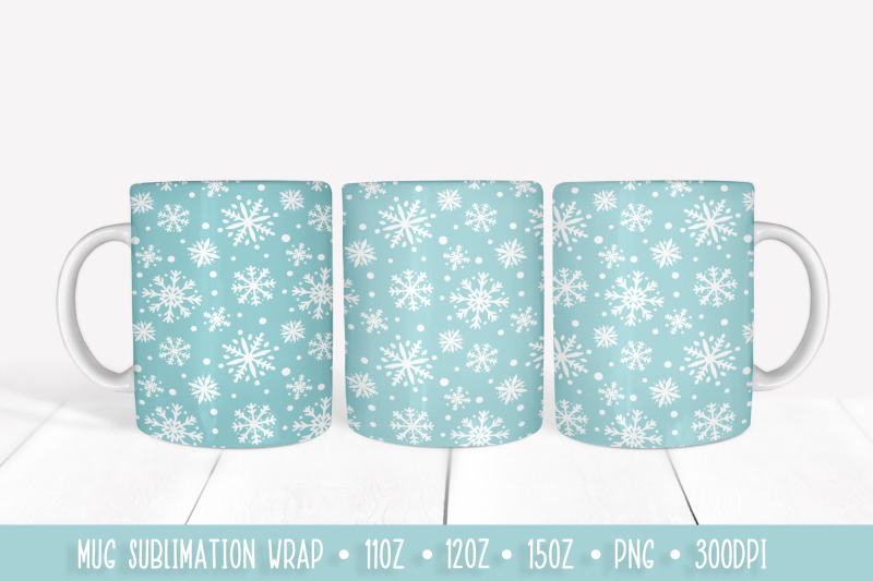 winter-ice-blue-mug-sublimation-design-snowflakes-mug-wrap