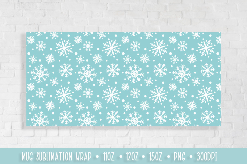 winter-ice-blue-mug-sublimation-design-snowflakes-mug-wrap