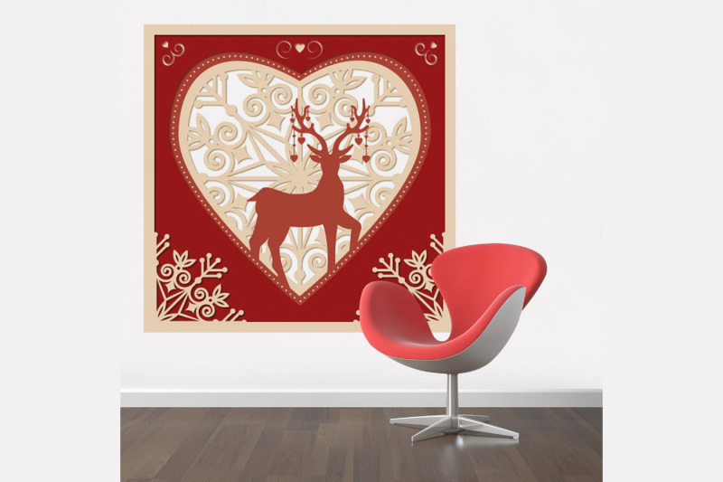 3d-greeting-card-deer-in-love-multi-layered-illustration